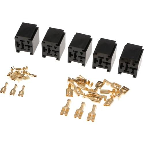 MagiDeal Relay Connector 4 Pin Relays 6.3/9.5mm Flat Pin Connectors
