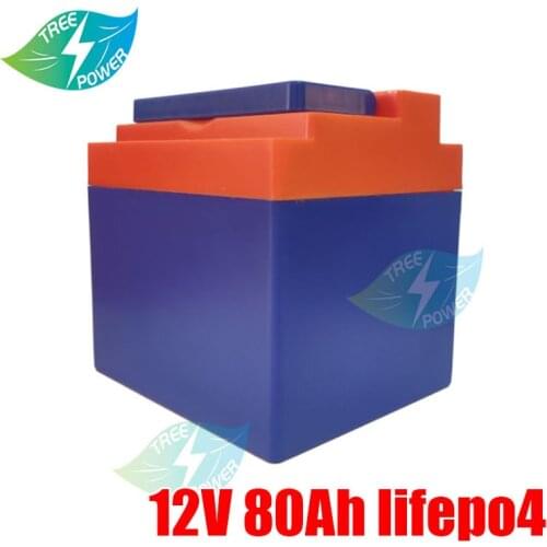 12v 80ah LiFePO4 Battery 12v lifepo4 lithium battery 12.8V Iron phosphate battery Pack with 10A Charger