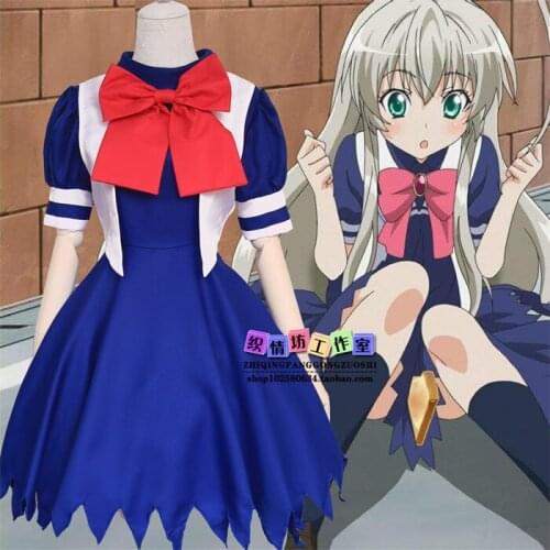 Anime haiyore nyarukosan COSPLAY Nyaruratohotepu COS Halloween cosplay Blue sailor suit Costumes