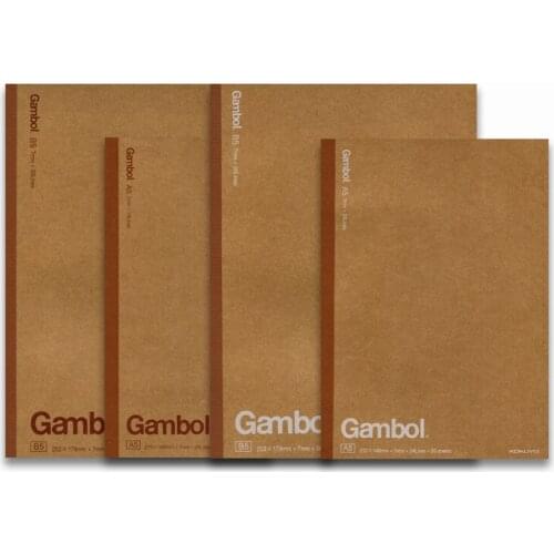 KOKUYO Gambol Student Notebooks Paper Diary Books A5 B5 7mm 24 Lines 40/60/80 Sheets WCN-G5401 Retro Kraft Paper Cover