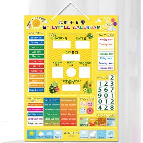 Kids Calendar Magnetic Board Learning Toy Season Emotional Expressions Teaching Aid Classroom Home for Kids