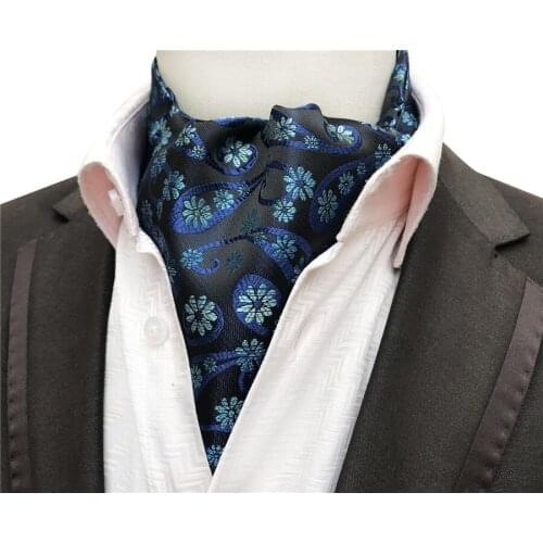 Designers Men Neck Ascot Jacquard Woven Floral Cravat Ties