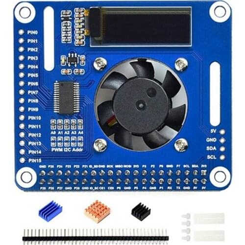 For Raspberry Pi 4B/3B+ PWM Controlled Fan Hat Speed Adjustable Fan Expansion Board PWM Cooling Controller