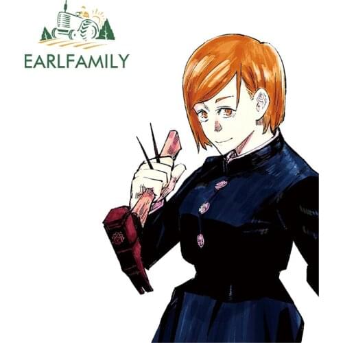 EARLFAMILY 13cm x 9.3cm Anime Decal for Jujutsu Kaisen Funny Car Stickers ScratchProof Laptop Windows Waterproof Car Assessoires