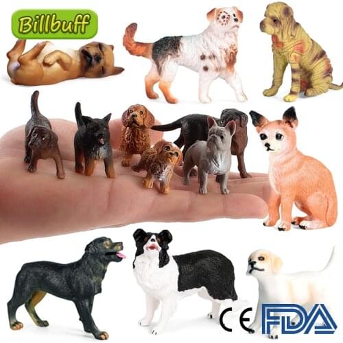 DIY Simulation Family Pet Dog Animals Toy Plastic Action PVC Model Baby Figures Dog Dolls Toy for children Educational toys Gift