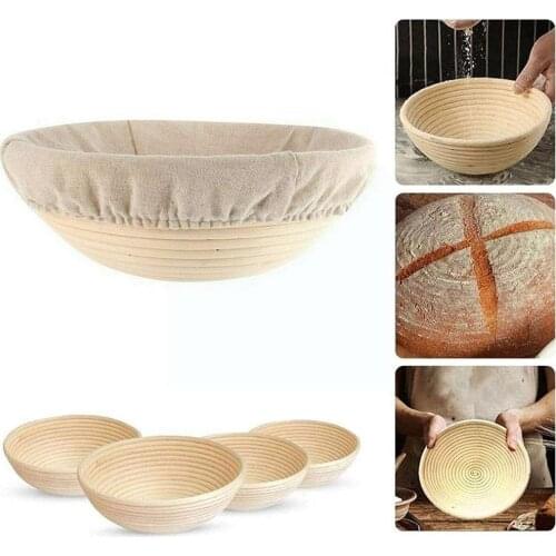 Rattan Bread Basket Proofing Bread Basket Round Oval Fermentation Basket With Cloth Rattan Pans Baking Cake Proving Bag Bre Y2D8