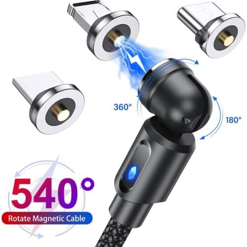 1M 2M LED Magnetic USB Cable Fast Charging USB Type C Phone Cable Magnet Charger Micro USB For IPhone 12 For Xiaomi USB Wire Cor