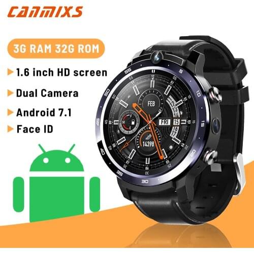 CanMixs Reloj Inteligente Hombre Smart Watch Men Phone Camera 1800mAh Prime Watches Android Smartwatch 2020 GPS 4g Wifi Sim Card