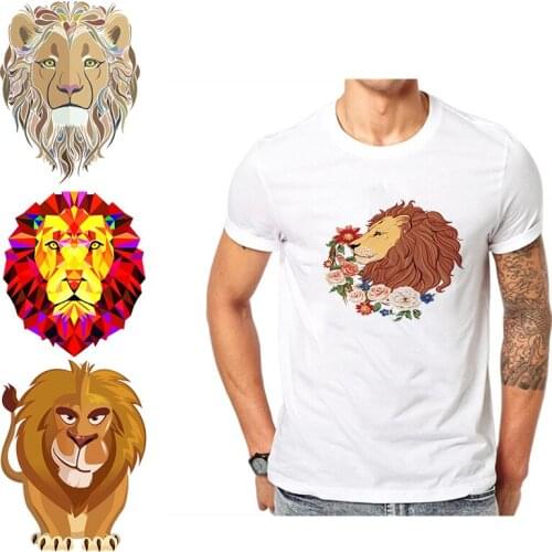 Cartoon Animal Lion iron Clothing Stickers on Clothes Heat Sticker Heat Transfer DIY on Transfers For Clothing Lion Stickers