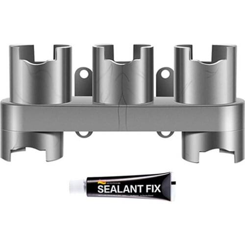 Behogar 5-Socket Self-adhesive Wall Mount Accessory Storage Holder Brush Organizer Shelf for Dyson V6/V7/V8/V10/V11 Vacuum Clean