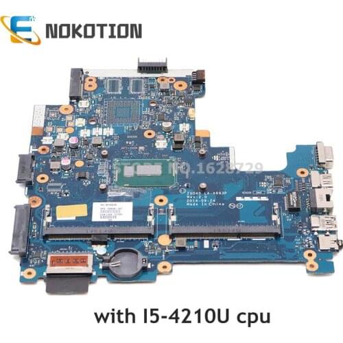 NOKOTION For HP 240 G3 Laptop Motherboard 755835-001 ZSO40 LA-A993P Mainboard SR1EF i5-4210U CPU DDR3L