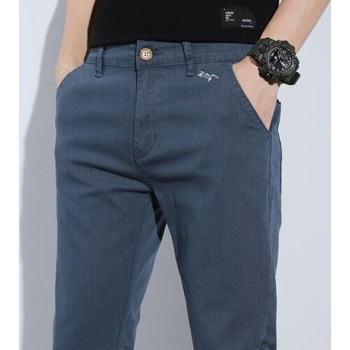 2021 Spring Summer New MenS Thin Casual Pants High-Quality Fashion All-Match Business Straight-Leg Trousers Male Brand Clothes