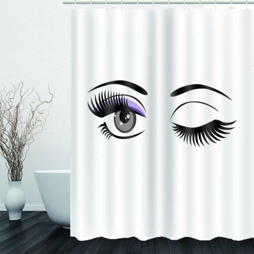 New 3D Curtains Polyester Eyes Curtains For Living Room Bedroom Bathroom White Background Shower Curtains