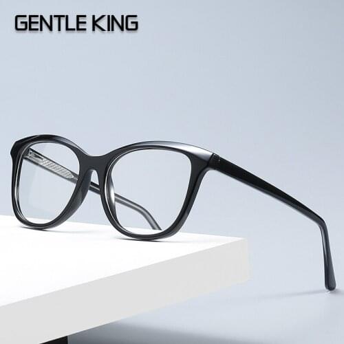 GENTLE KING Fashion Cat Eye Glasses Frames Women TR90 Anti-blue Light Computer Eyeglasses Female Transparent Optical Frames