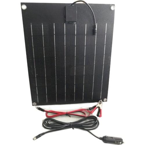 Total Black solar panel 20w flexible solar cell ETFE Film Coating semi panel solar battery charger 12V solar battery