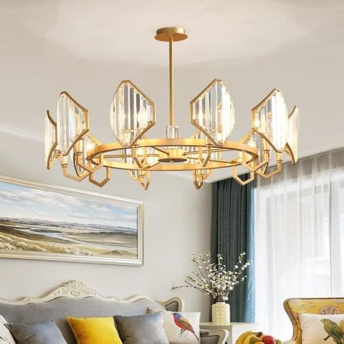 Surface mount ceiling light fixture for bedroom living room Gold metal crystal ceiling light Home Lighting Fixture Home Decor