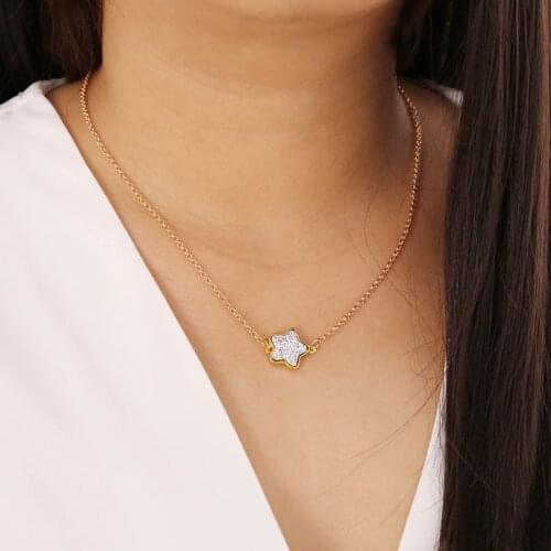 Simple Vintage Style Candy Color Cute Star Pendant Necklace for Women Creative Geometric Clavicle Necklace Jewelry Gift YN1630