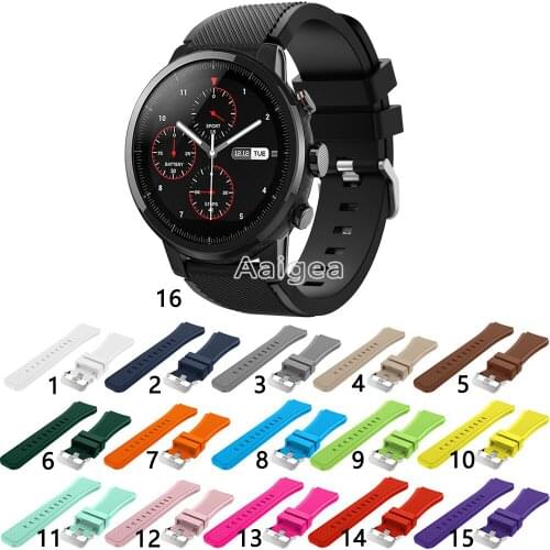 22mm Soft Silicone Watch Band Metal Clasp Strap for Huami Amazfit PACE / Stratos 2 2S 3/ GTR2 GTR Replacement Wrist band straps