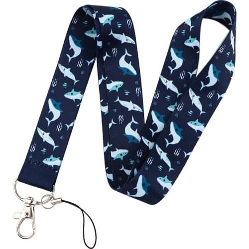 Shark whale Ocean Lanyard Badge ID Mobile Phone Rope Key Lanyard Neck Straps Accessories webbings ribbons