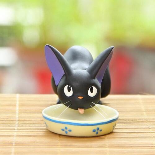 Lover Kikis Delivery Service Cute Mini Black JiJi Cat Miyazaki Anime Resin Action Figure Black Cat Toy Collect Model Home Decor