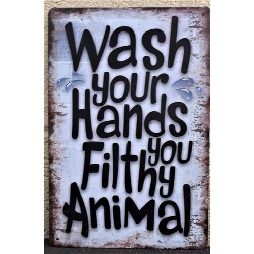 Wash Hands Toilet Retro Metal Tin Sign Plaque Poster Wall Decor Art Shabby Chic Gift