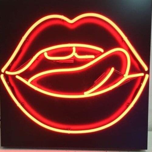 Decorative Light Big Lips Tooth Neon Light Studio Bar Art Accessory Hotel Beer light Enseigne Lumineuse Handmade Real Glass Tube