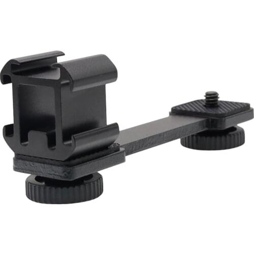 Triple Hot Shoe Mount Adapter Microphone Extension Bar for Zhiyun Smooth 4 DJI Osmo Pocket Gimbal Accessories