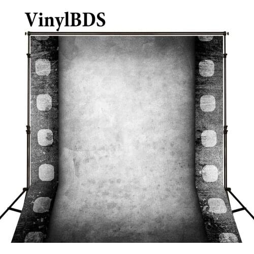 VinylBDS Retro Roll Film Wedding Background Black and White Movie Texture Backdrops Gary Brick Wall Backdrop for Photocall