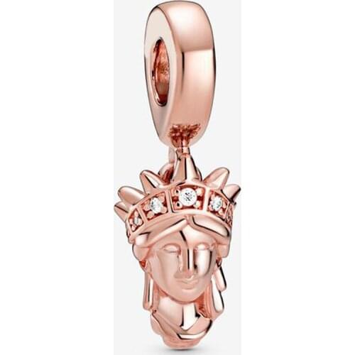 2020 New 925 Sterling Silver Rose Gold New York Statue Of Liberty Pendant Fit Pandora Women Bracelet & Necklace Diy Jewelry