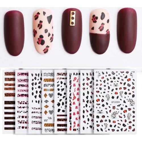 1pcs 3D Nail Stickers Leopard Snake Self Adhesive Sexy Designs Women Slider Decals for Nail Art Decoration UV Gel Manicure Tool