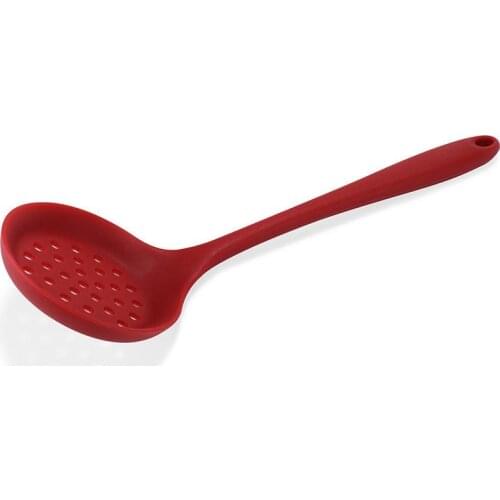 1pc Food Grade Silicone Slotted Spoon Non Stick Long Handle Slotted Scoop Skimmer Spoon Kitchen Tools Accessories
