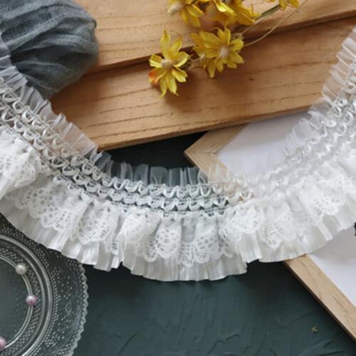 1Yards Best Selling 2021 Black White Lace Ribbon Trim Guipure 7cm Elastic Lace Fabric Sewing Applique Wedding Dress dentelle L46