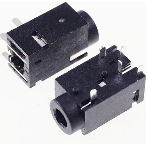 1000pcs Phone Jack Diameter 2.5mm 5 pin audio socket for 4 pole earphone plug right angle through hole DIP type DC30V 0.5A