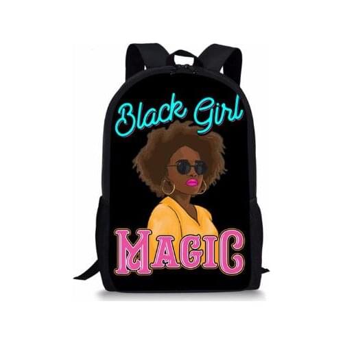 16 inch Queen School Bags for Girls Black Girls Magic Melanin Poppin Children Backpacks Teenager Schoolbag Students Bookbag