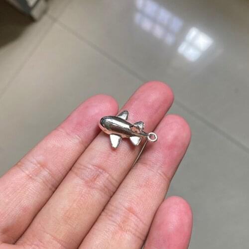 18pcs/lot Small Air Plane DIY Necklace Earring Key Chain Pendant Couples Accessories Findings Charms Jewelry Making Supplies