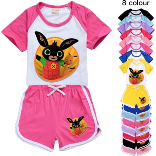 Boys Clothes t shirt Summer rabbit Suits Toddler Girls Sets Top+Shorts 2Pcs Sets Sports Suit Baby Children Clothing Sets #357