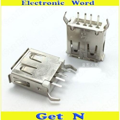 20pcs-500pcs A Type 180Degree USB 2.0 Data Jack Plug Short Body Vertical with Edge Curl 13.7mm/15mm for Computer PC
