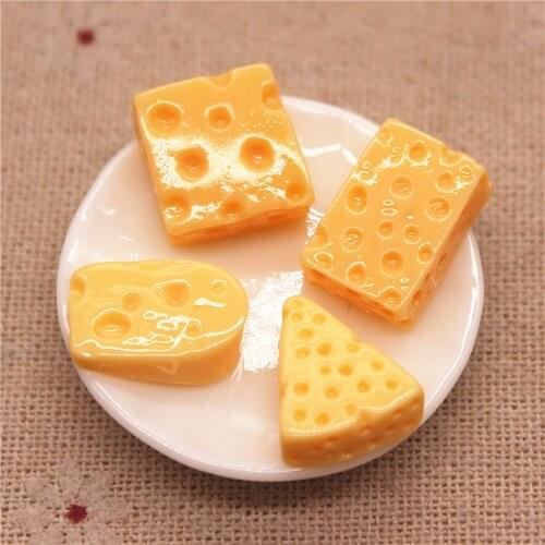 20pcs Cute 3D Resin Cheese Simulation Miniature Food Art Flatback Cabochon DIY Jewelry/Craft Decoration