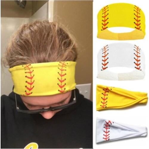 2021 Softball Sports Sweat Ball Headbands Girls Yoga Fitness Women Hair Accessories Bandannas Wide Running Baseball Hairband