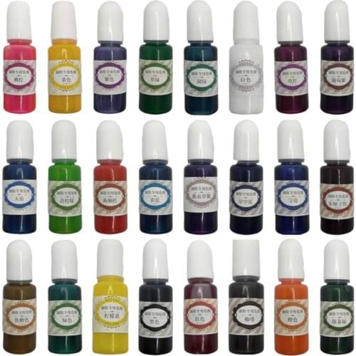 24 Colors Epoxy Pigment Liquid Pearl Coloring Dye Ink Diffusion UV Resin Crafts Crystal Mold Soap Making Drop Shipping