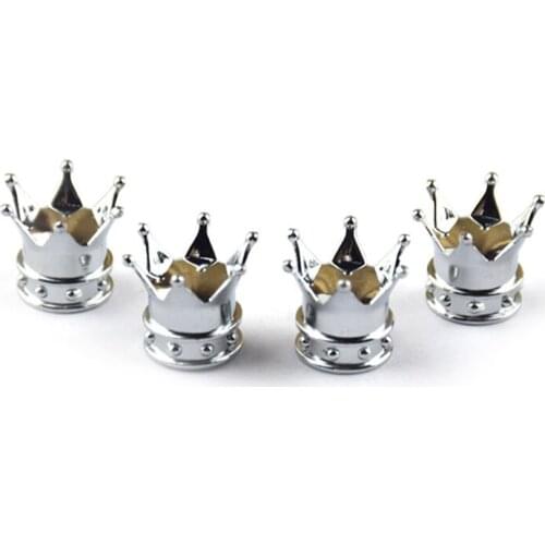 4Pcs/set Chrome Black Red Crown Bling Diamond Tire/Wheel Stem Valve Caps Car Truck Secure Durable Car Accessaries