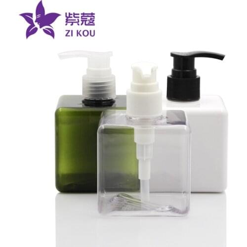5pcs free shipping 250ml square shape PETG bottle with cosmetics hand lotion pump shampoo lotion pump emulsion bottle
