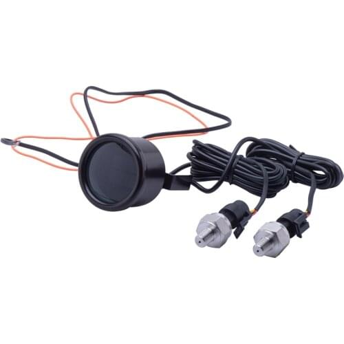 52mm Dual display air pressure gauge PSI air suspension RED&Blue LED With 2pcs 1/8NPT sensors 2 meter long wire