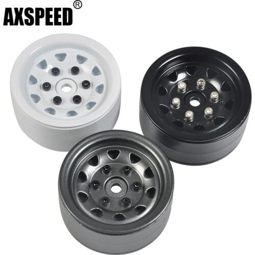 AXSPEED 4Pcs Heavy Duty Metal Alloy 1.9 Inch Wheel Rim 1:10 RC Rock Crawlers Cars 26mm Width Wheel Hub for TRX-4 SCX10 CC01 F350