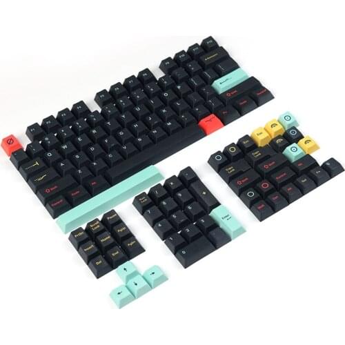 Black Blue Red Yellow Color Sublimation PBT Keycaps For Cherry Mx Switch Mechanical Gaming Keyboard Cherry Profile 129 Key Caps