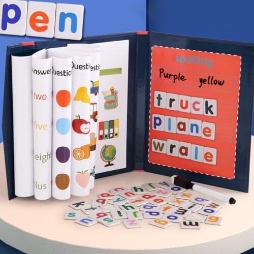 Wooden Word Spelling Games English 26 Letters Recognition Alphabet Toddler Early Educational Cognition Prop Puzzle Montessori