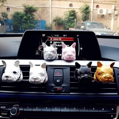 French bulldog Automobile Outlet Perfume Clip Diamond Air Conditioner Mouth Clamp Upscale Cute Car Perfume Fragrance Decoration