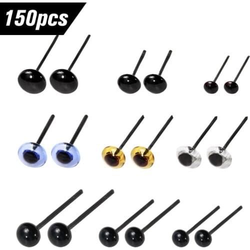 KAOBUY 150pcs 2/3/4/5 mm colorful Plastic Doll Eyes Safety Eyes Needle Felting For Bears Animals Dolls Accessories