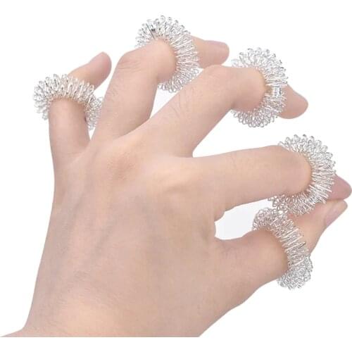 Fidget Toys Finger Massage Ring Acupuncture Ring Therapy Relax Hand Blood Circulation Pain Stress Relief Health Care Stainless