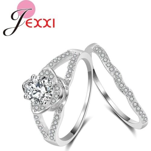 Classic Customized Engagement Ring for Women 5A CZ Crystal Inlay Anillos Fing Ring Party Accessories